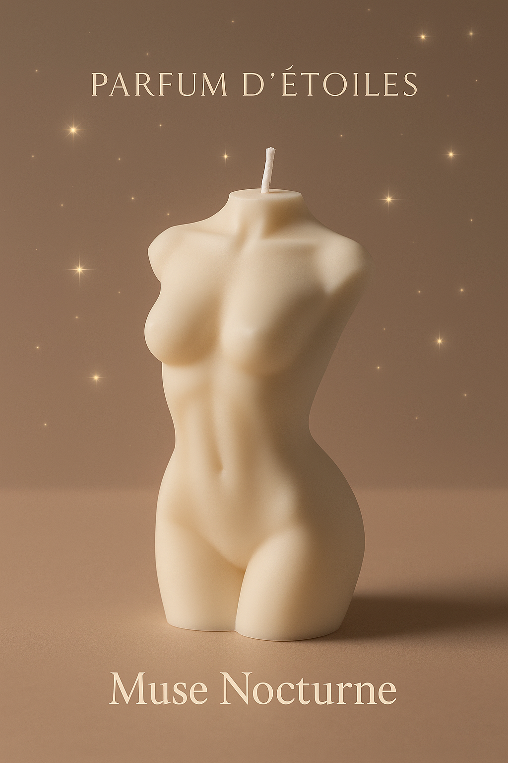 Muse Nocturne – Bougie Sculpturale Féminine